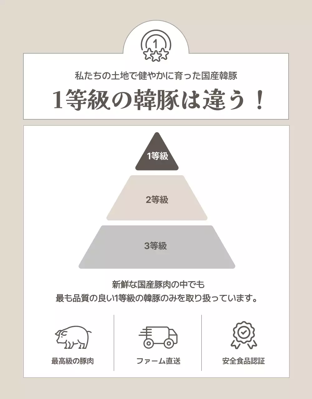 ベージュ シンプル 食品 パンフレット 詳細ページ