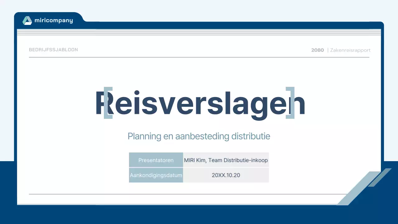 Lichtblauw schoon contract voor reisverslag