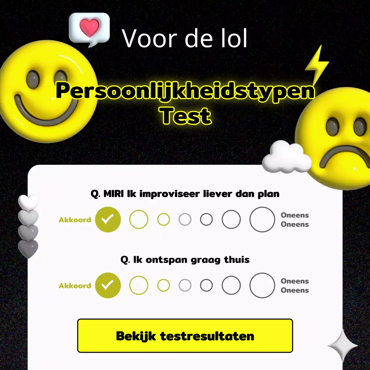 Een bericht over de zwarte en gele MBTI-test
