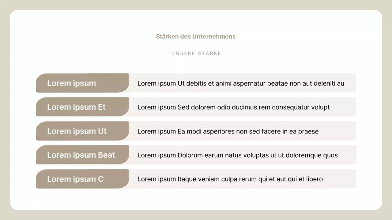Beige Simple Unternehmensprofil Beschreibung