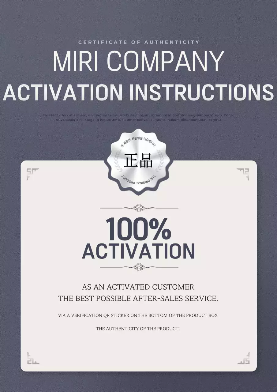 Poster hướng dẫn kích hoạt chuyên nghiệp màu xám