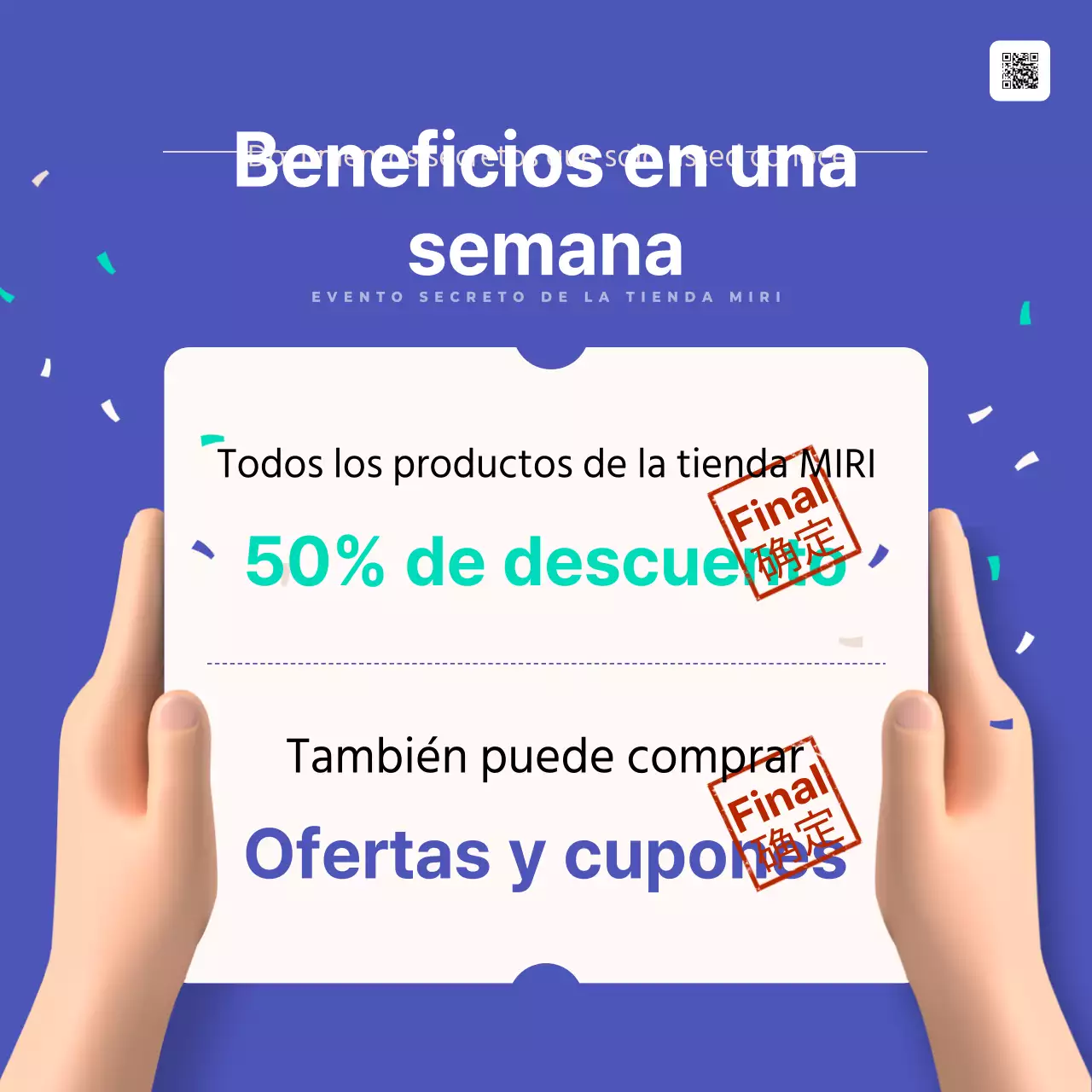 Promoción de descuento Blue Modern