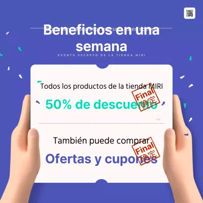 Promoción de descuento Blue Modern