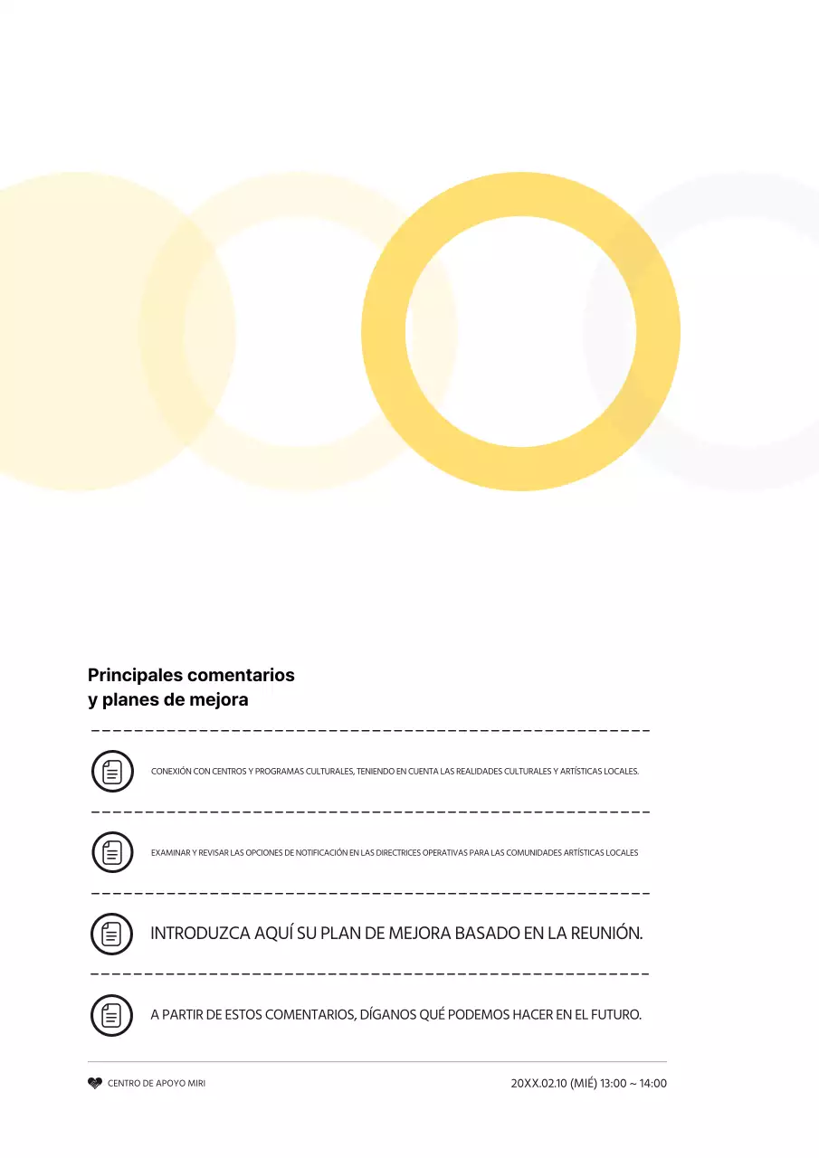 Entregar la información del informe amarillo simple