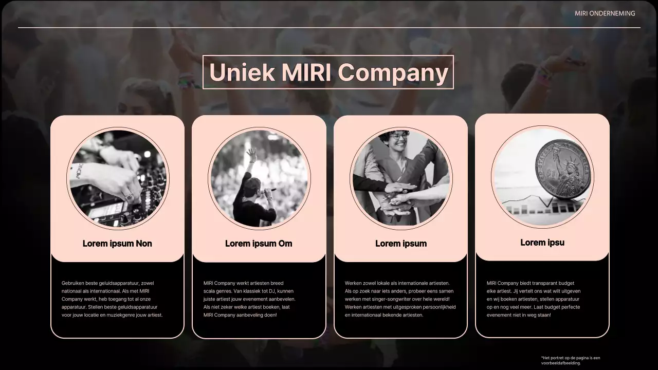 Oranje en trendy evenement bedrijfs pitch deck