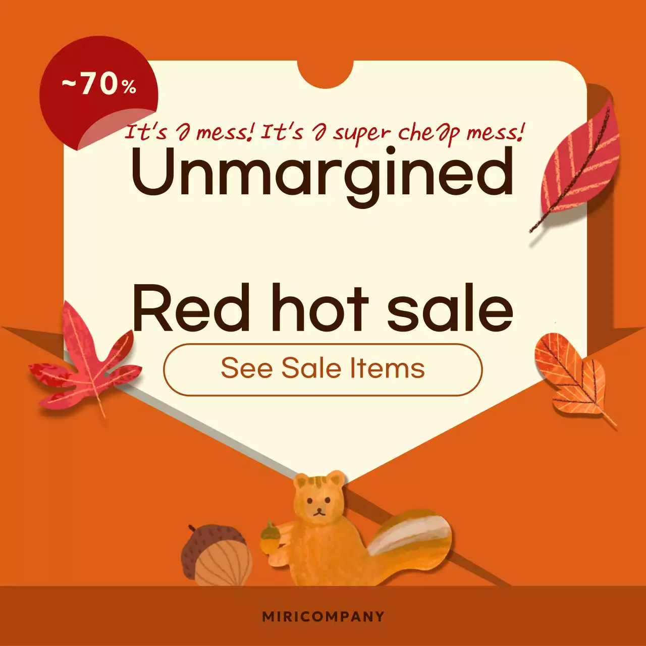 Orange Retro Fall Promotion Instagram Carousel