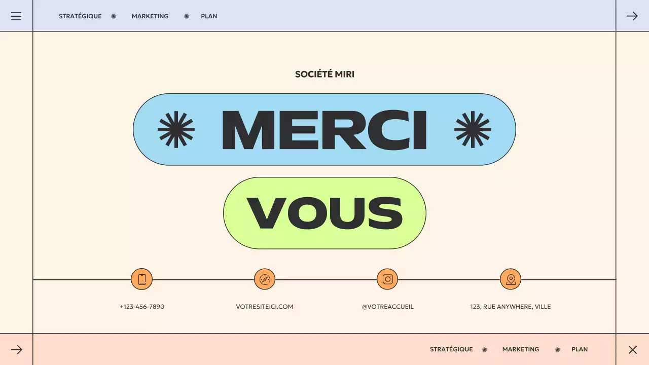plan de marketing géométrique orange vert