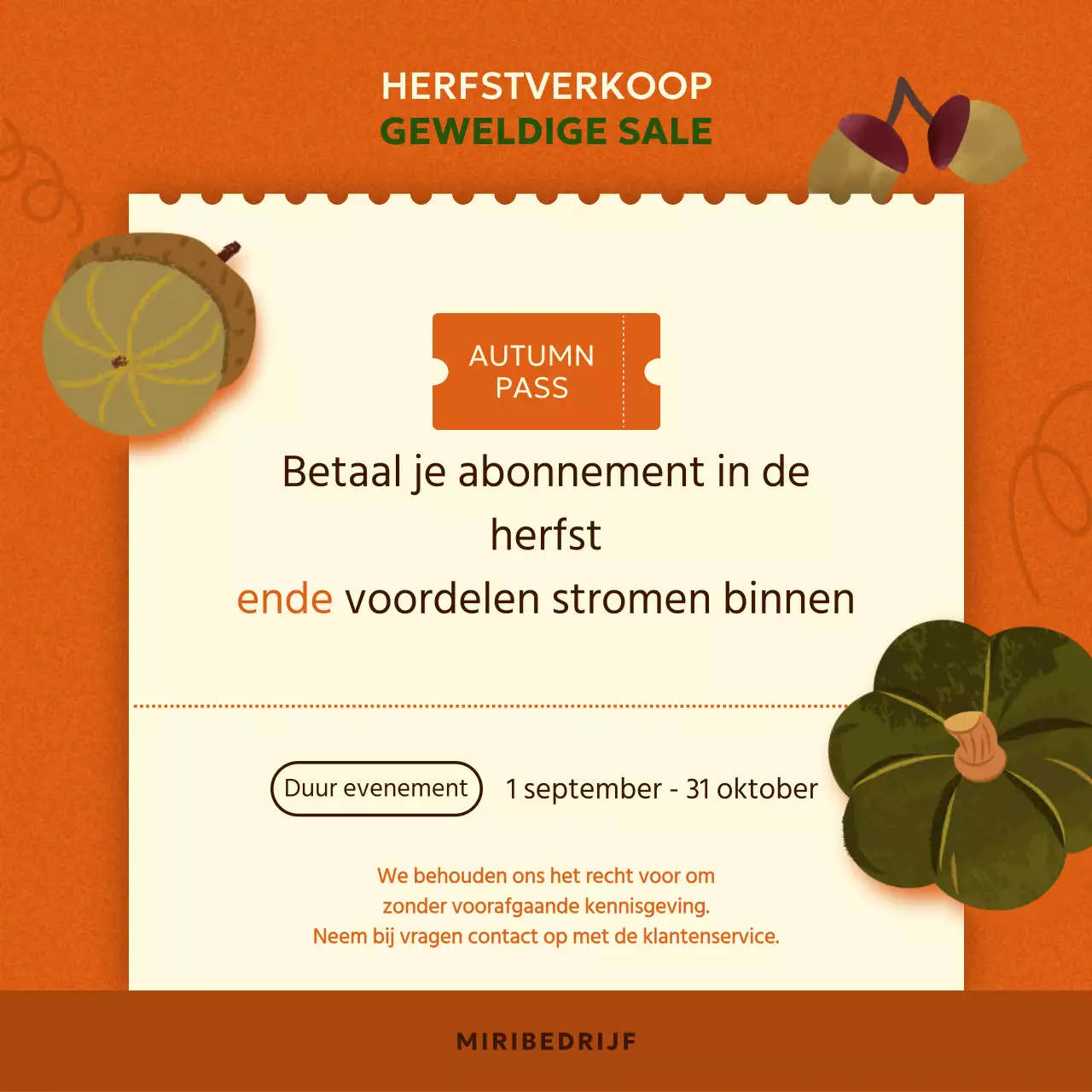 Een overzicht van herfstige promoties in oranje en bruin