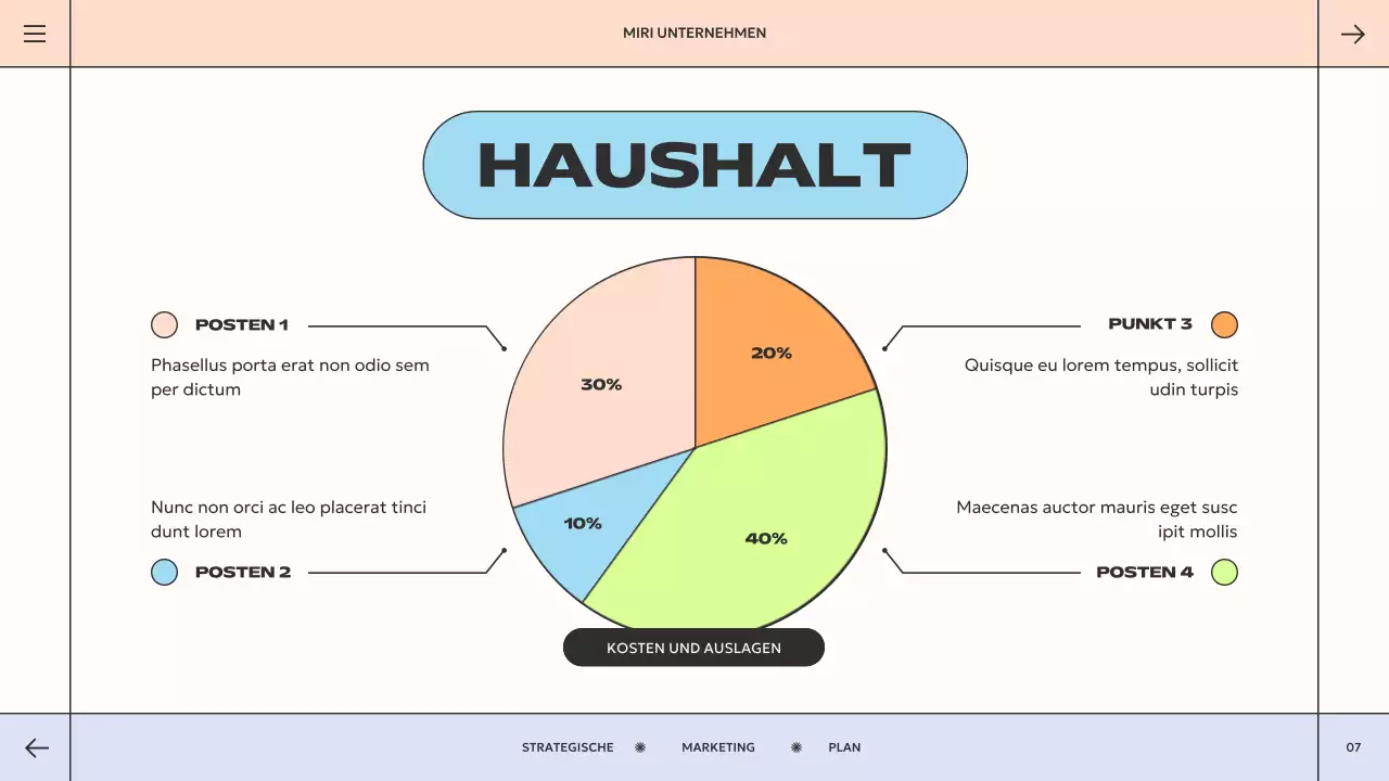 orange-grüner geometrischer Marketingplan