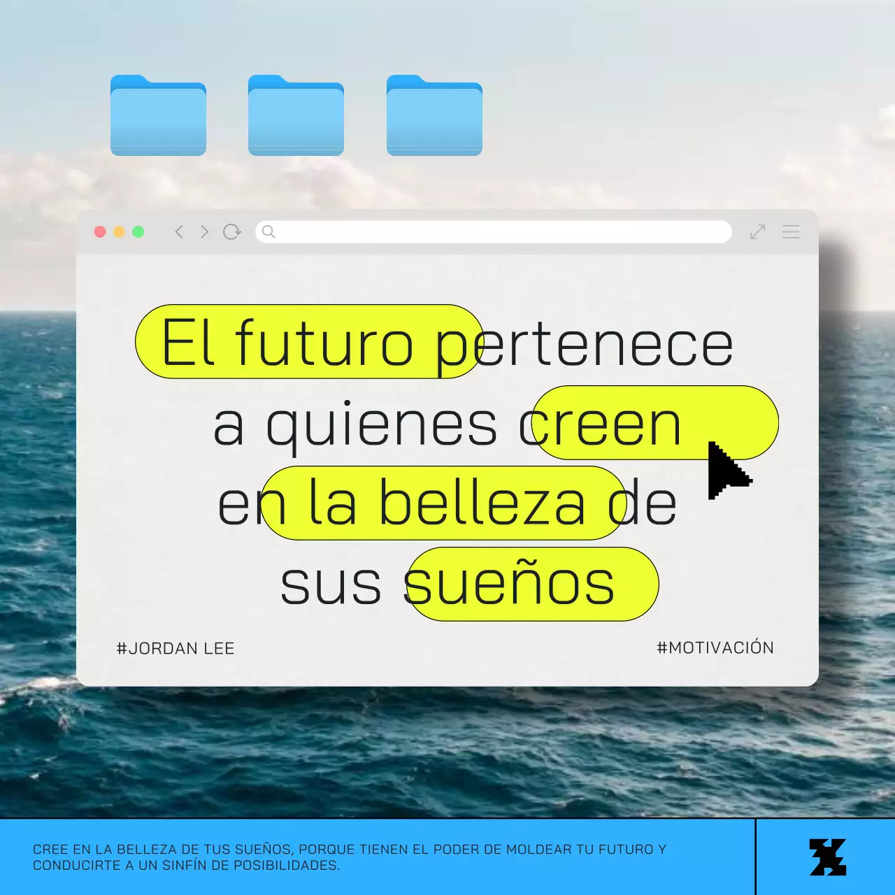 azul de moda Material para mensajes inspiradores