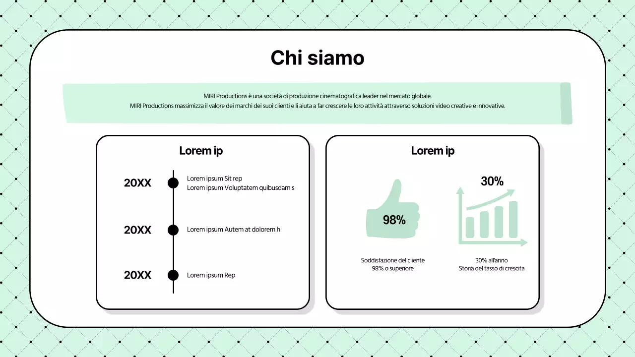 Proposta di società di produzione video semplice e color menta