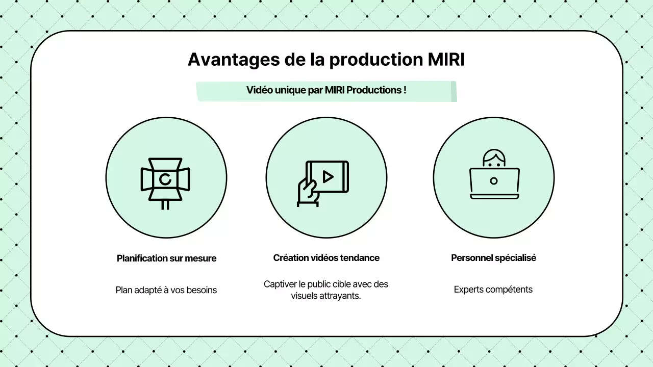 Proposition de société de production vidéo simple et de couleur menthe