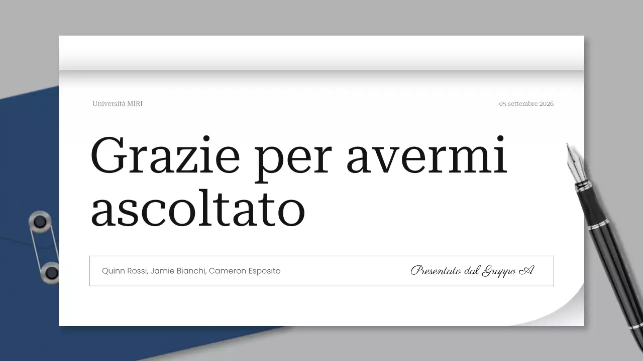 documento di progetto professionale grigio