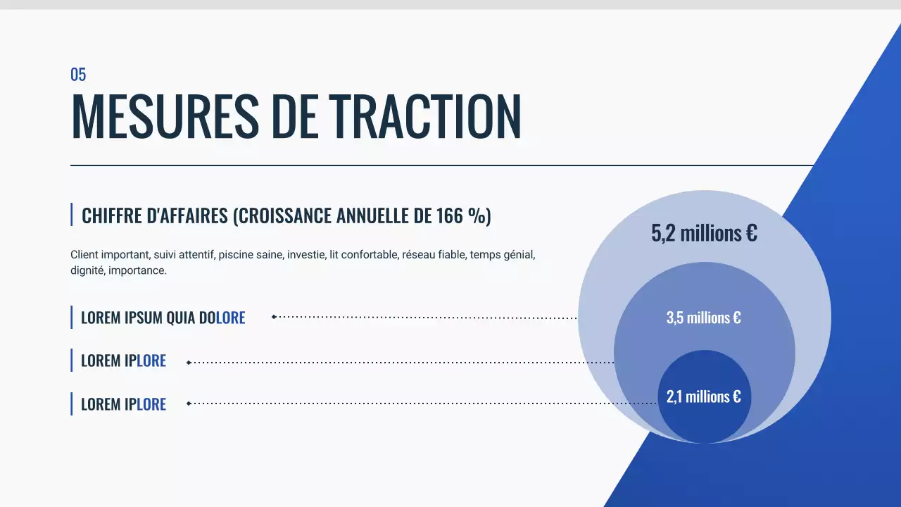 document de pitch deck moderne bleu