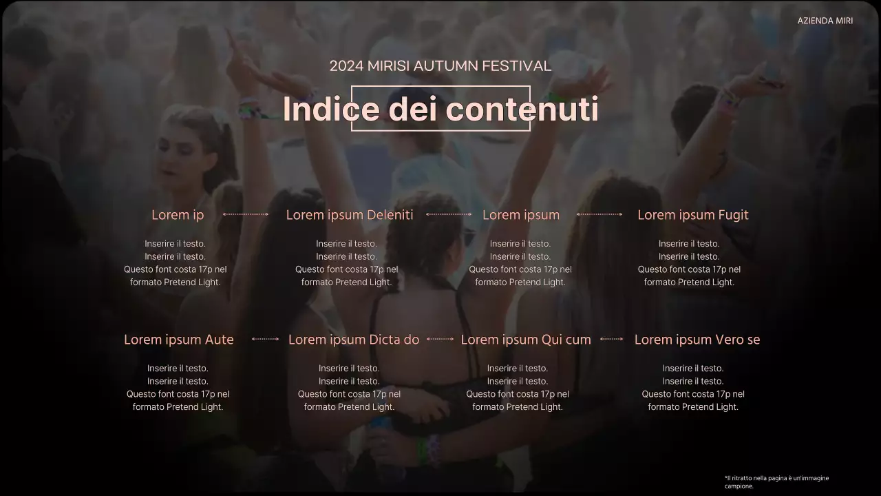 Pitch deck aziendale per eventi arancione e di tendenza