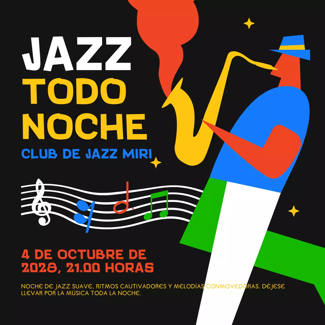 colorida y atrevida noche de jazz