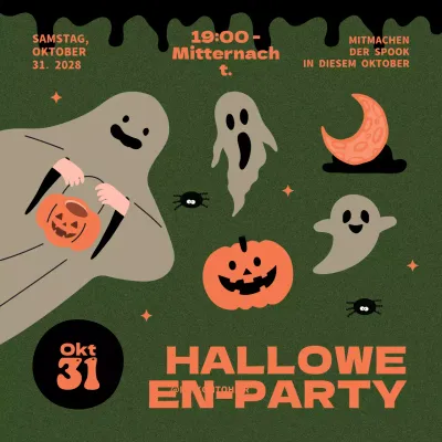 orange grün retro halloween party event