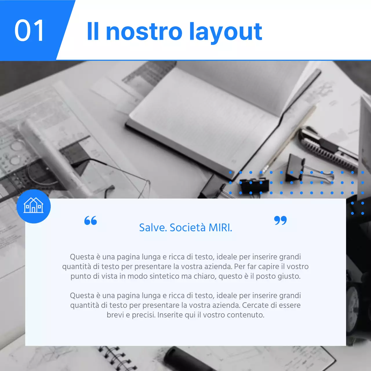 Modello aziendale semplice blu