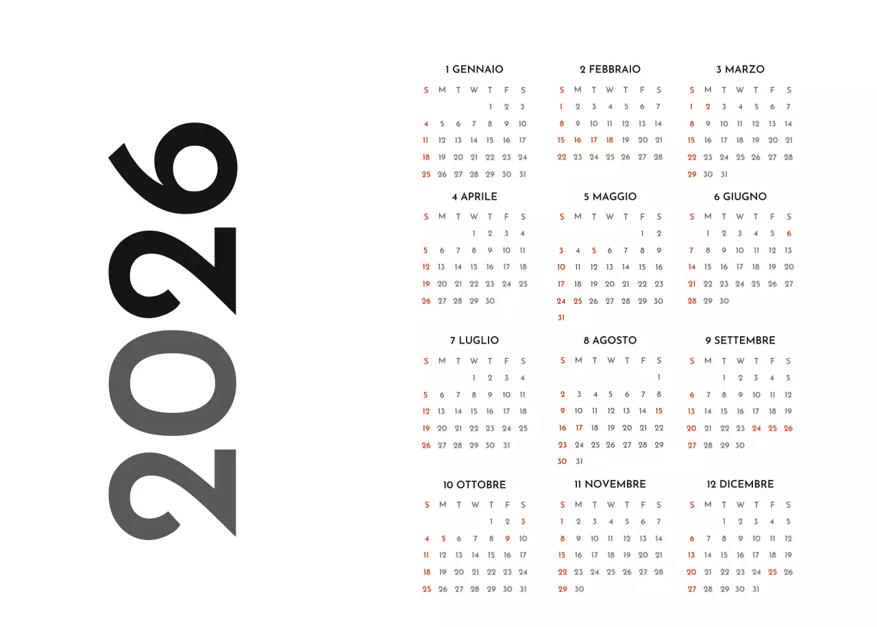 Un semplice calendario aziendale in grigio