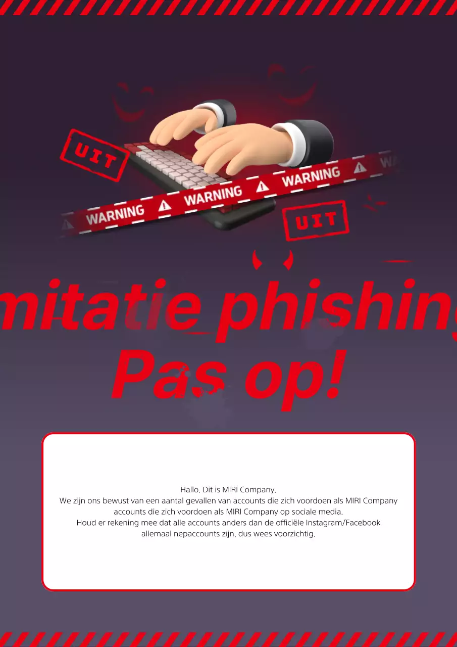 Rood contrast phishing waarschuwing