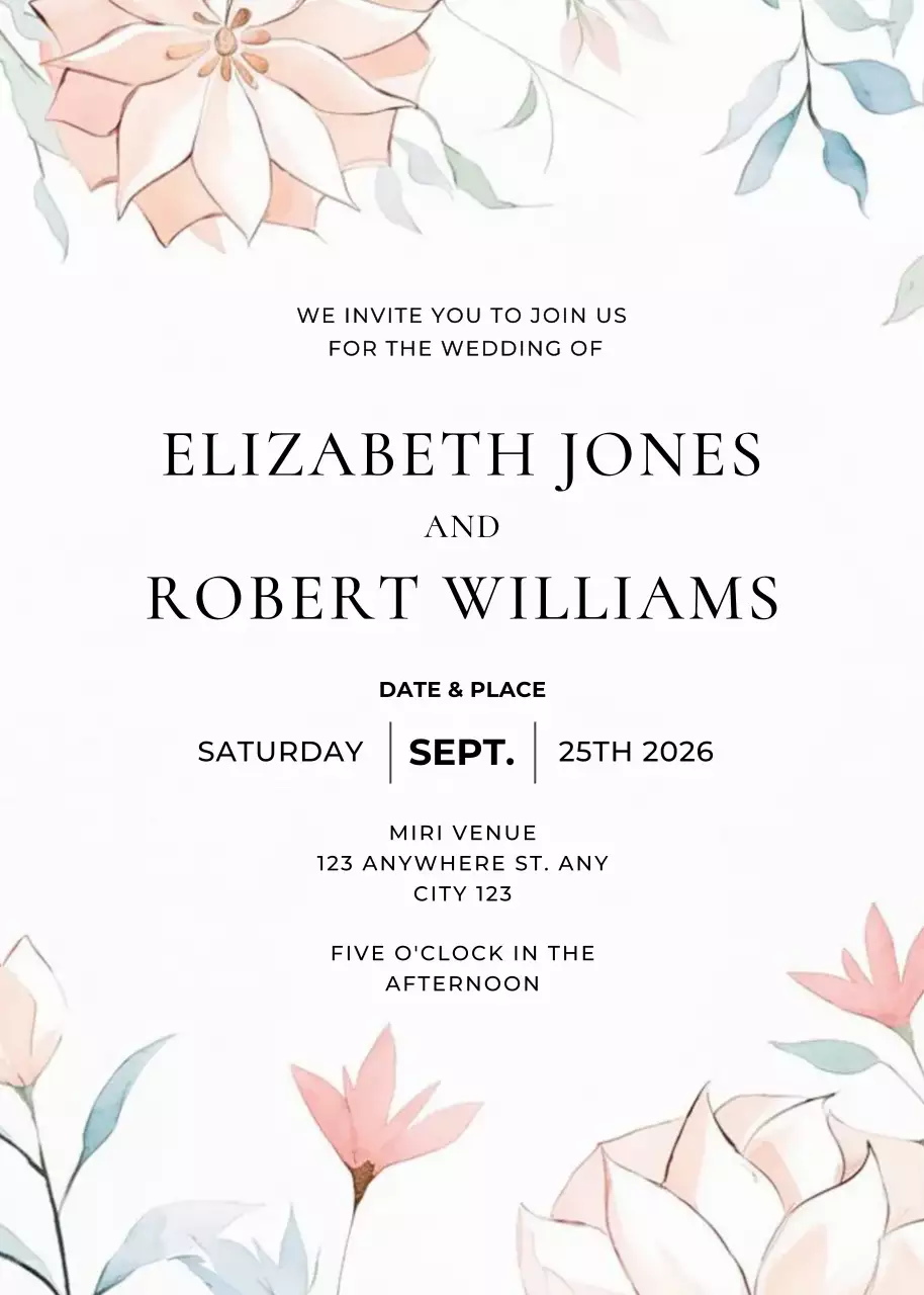 beige elegant wedding invitation