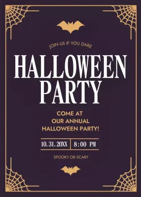 black gothic Halloween invitation