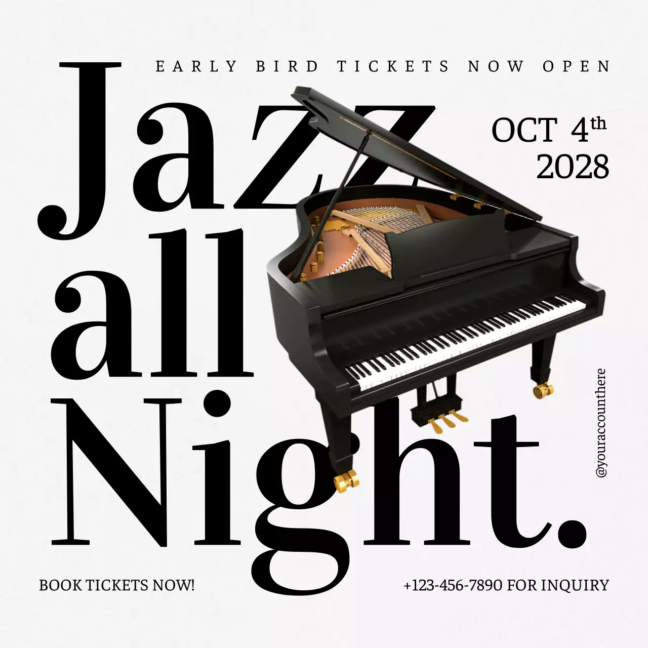 Black Classic Jazz Event Promotion Social Media Post