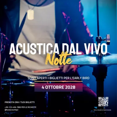 Foto blu Promozione di un evento musicale Post sui social media