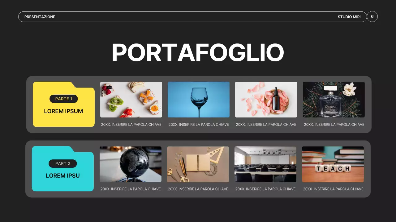 Un semplice prospetto di una società di produzione video in nero e colori al neon