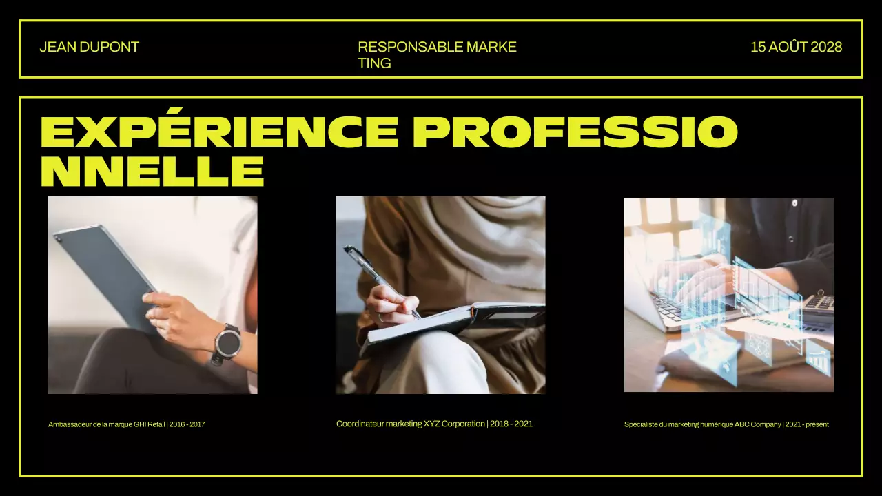 Présentation d'un portfolio créatif