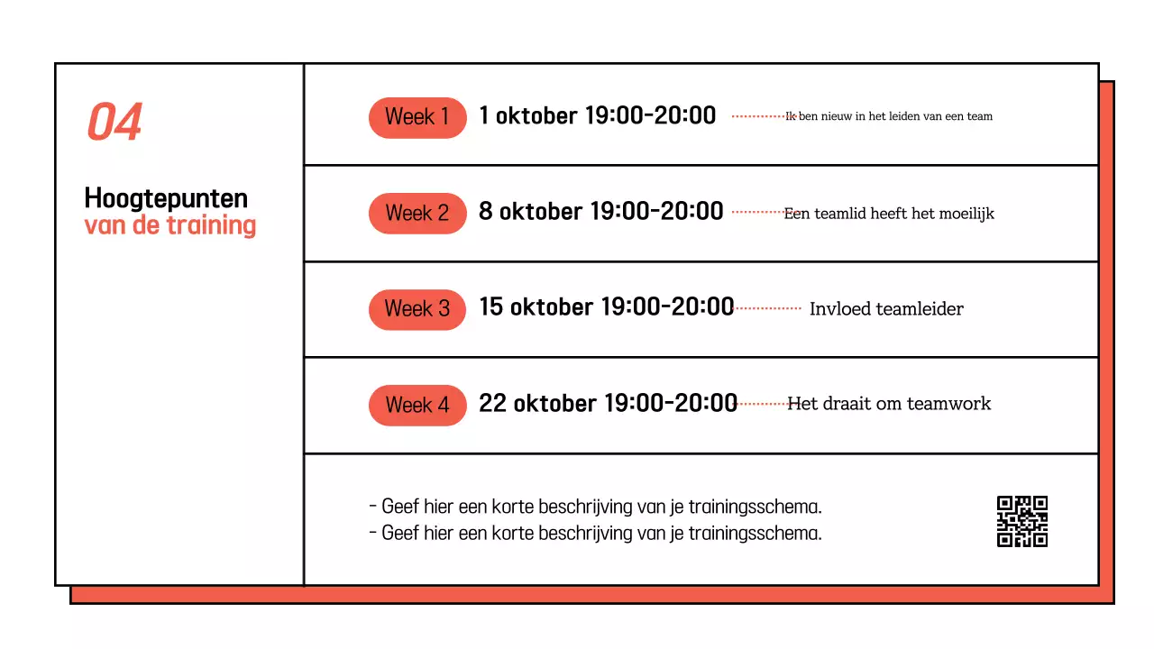 Promoot een eenvoudig intern seminar in wit en oranje