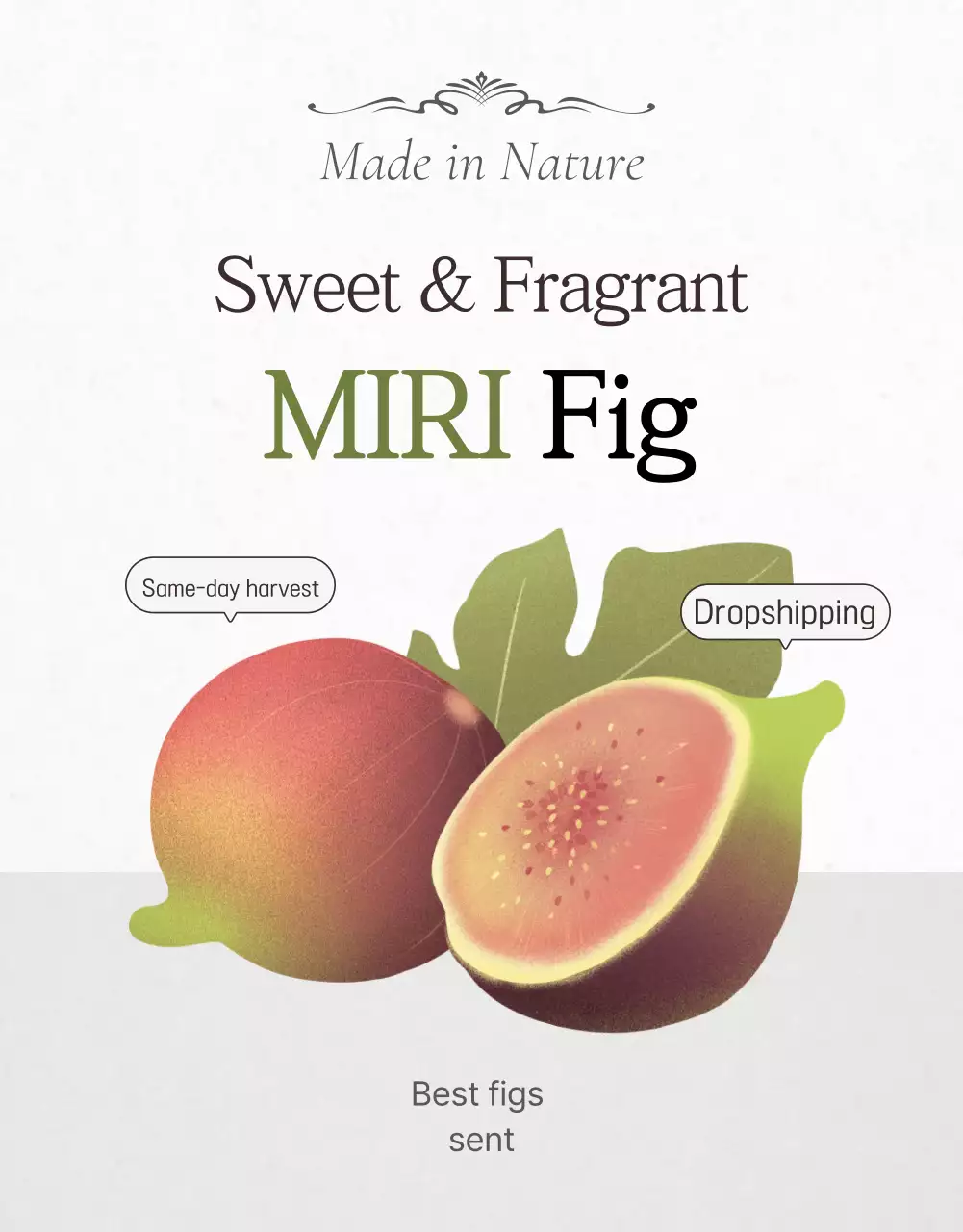 Poster quảng cáo trái cây tối giản màu be