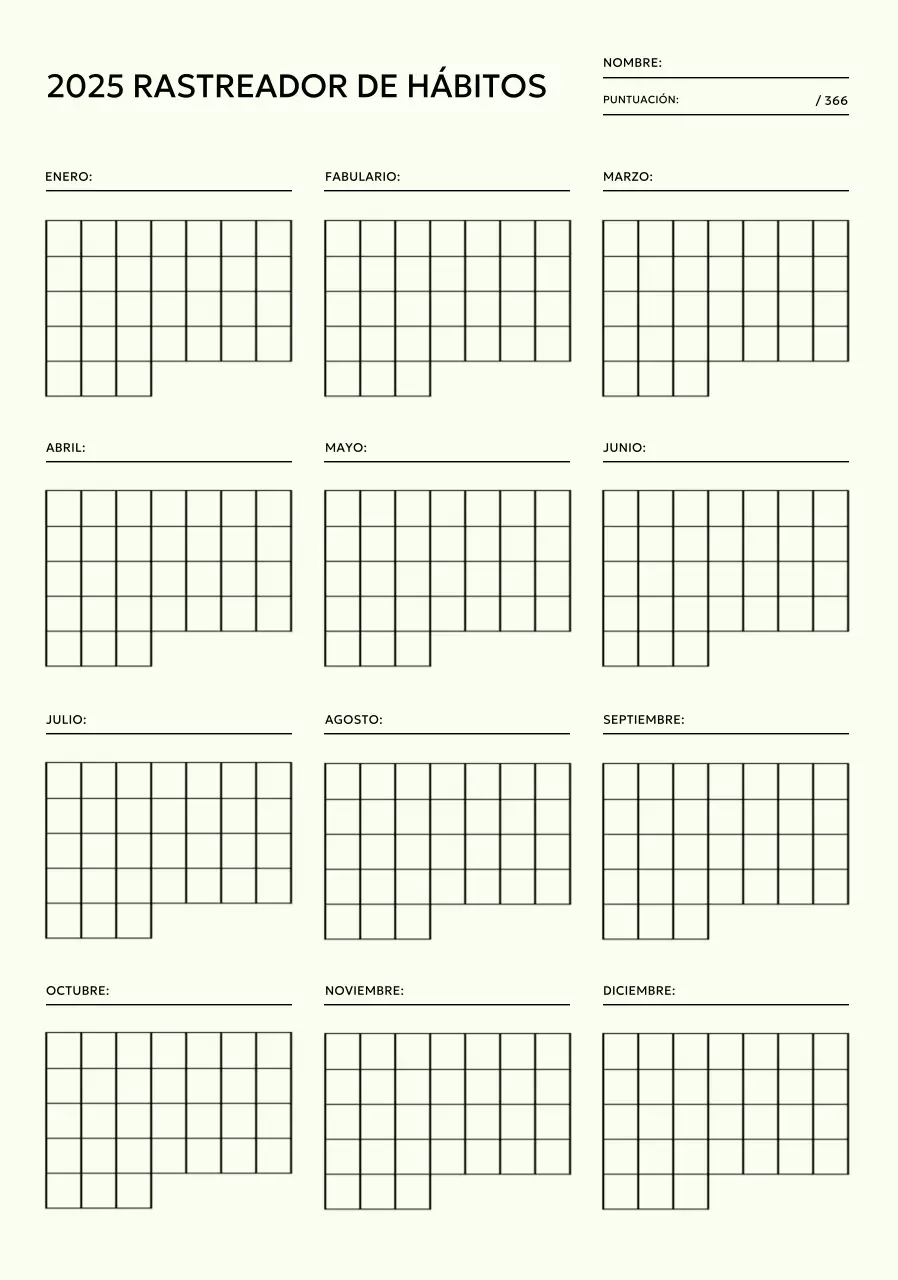 Calendario minimalista de seguimiento de objetivos con fondo púrpura pastel