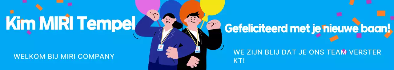 Gefeliciteerd Blue met zijn nieuwe baan