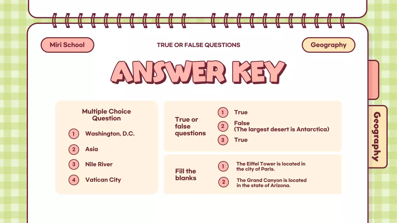 Pink Cartoon Quiz Announcement Presentation