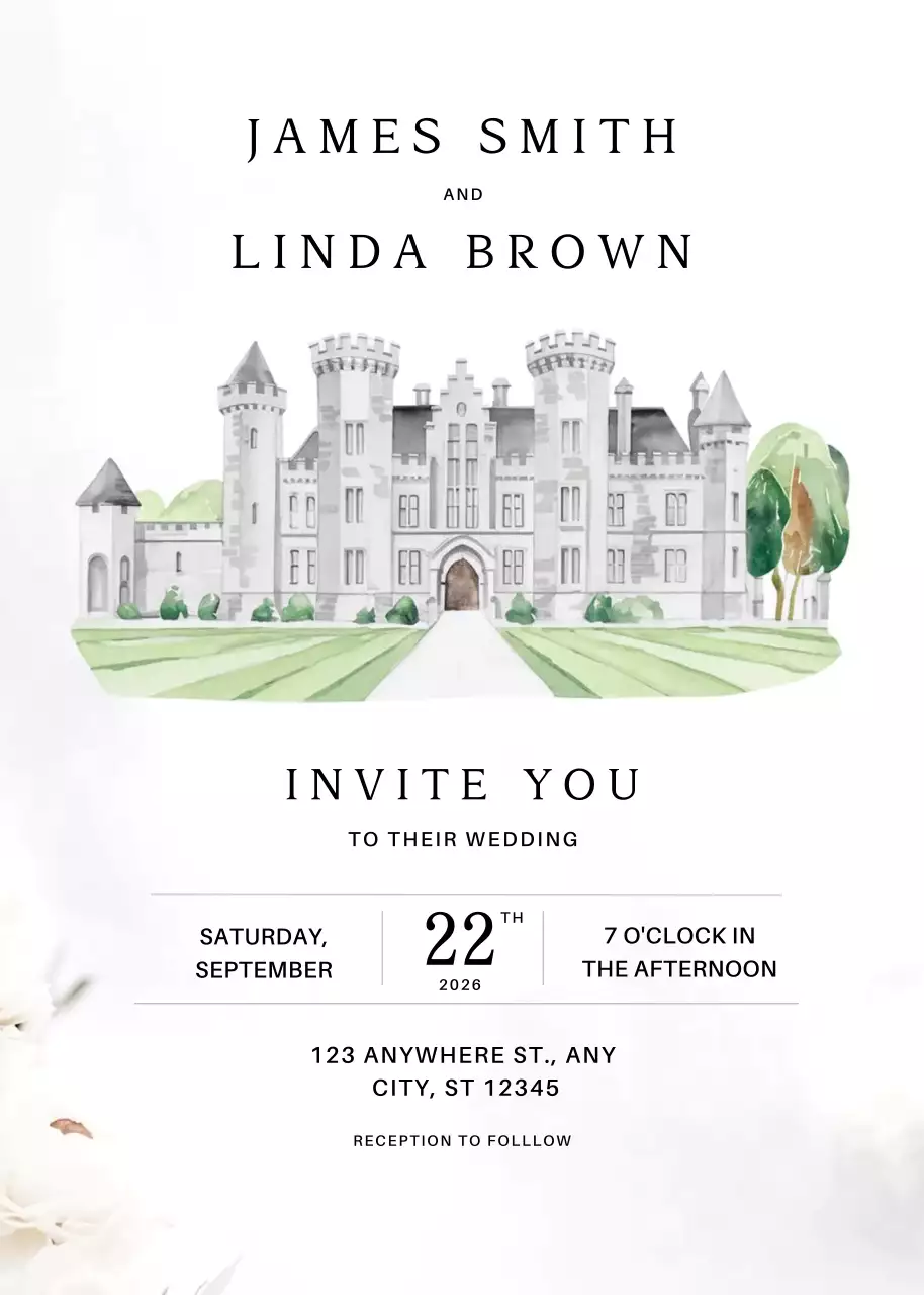 White Elegant Wedding Invitation