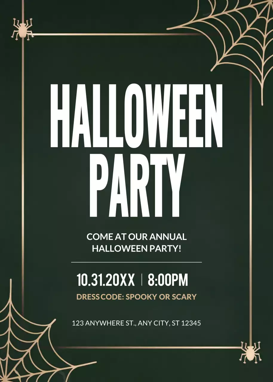 black gothic Halloween invitation