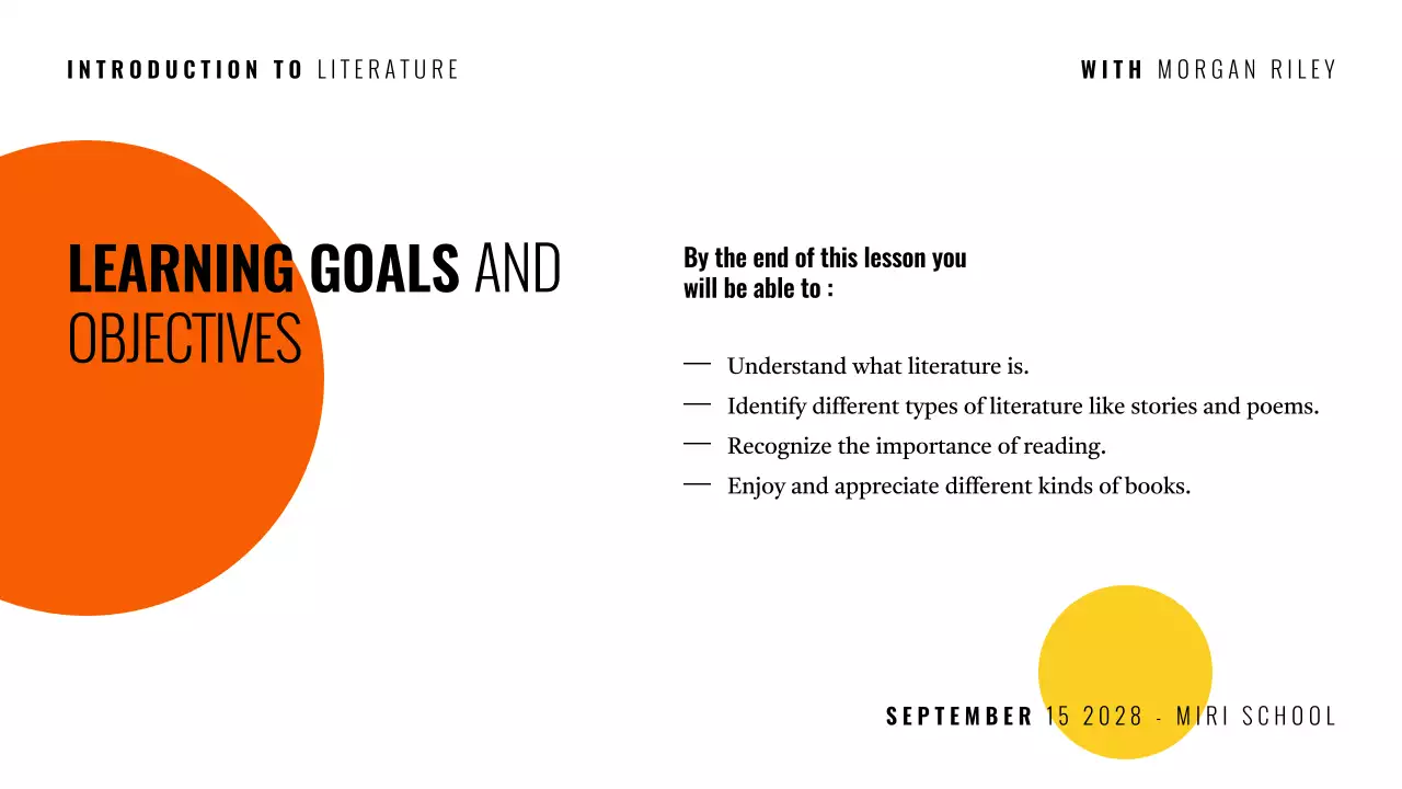 Multicolor modern literature course presentation