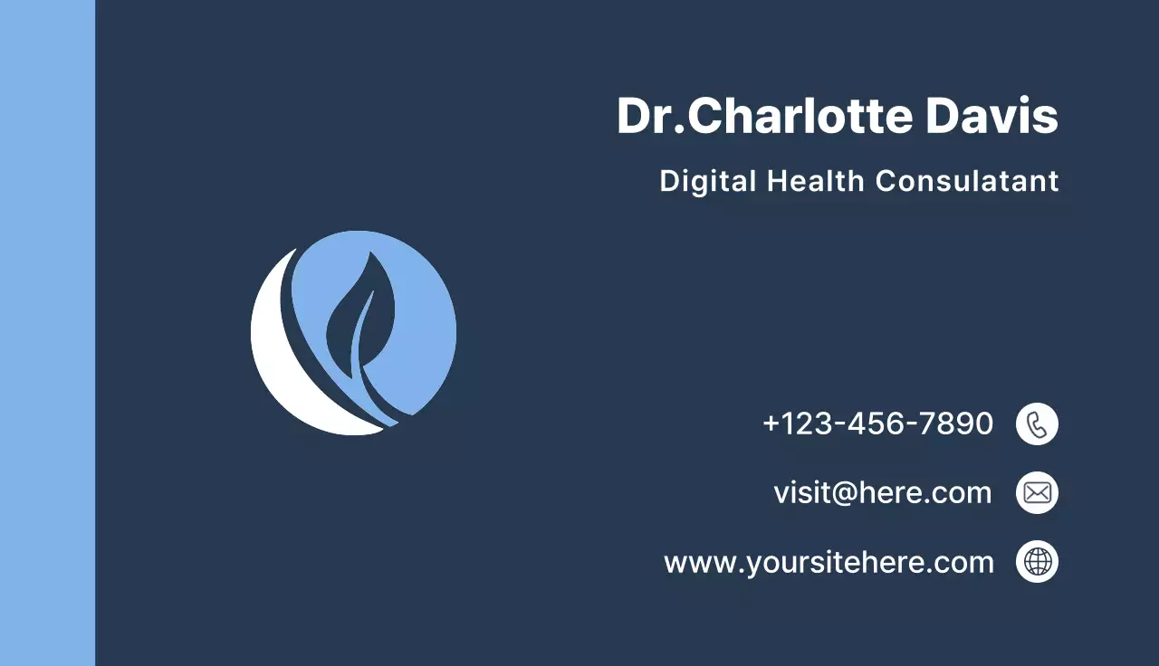 Blue Minimal Health Business Card
