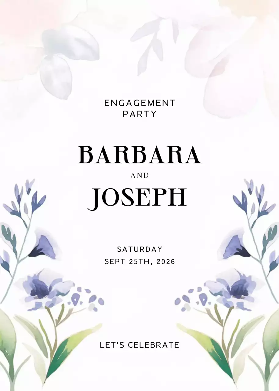 White Elegant Engagement Invitation