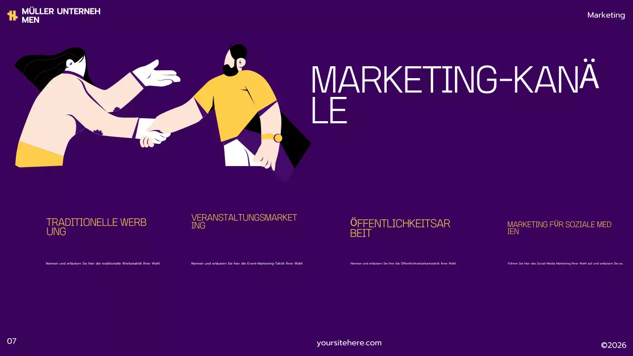 gelber moderner Marketingplan