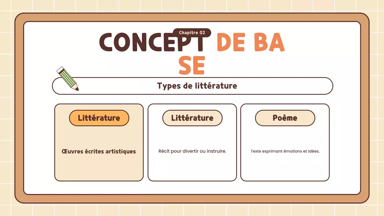 cours de littérature simple orange