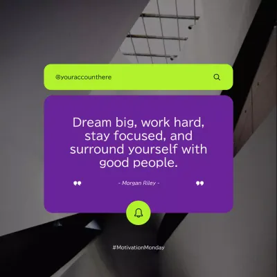 Purple Minimal Motivation Announcement Social Media Post