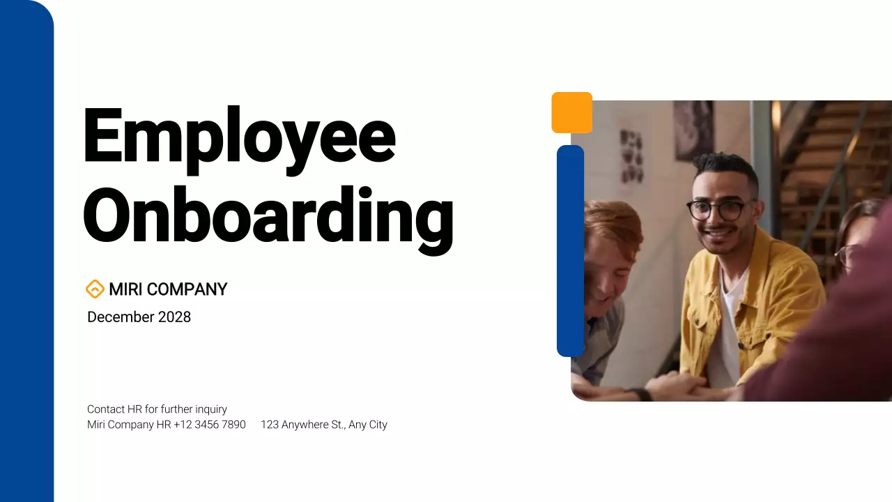 Blue Professional Onboarding Guide Presentation