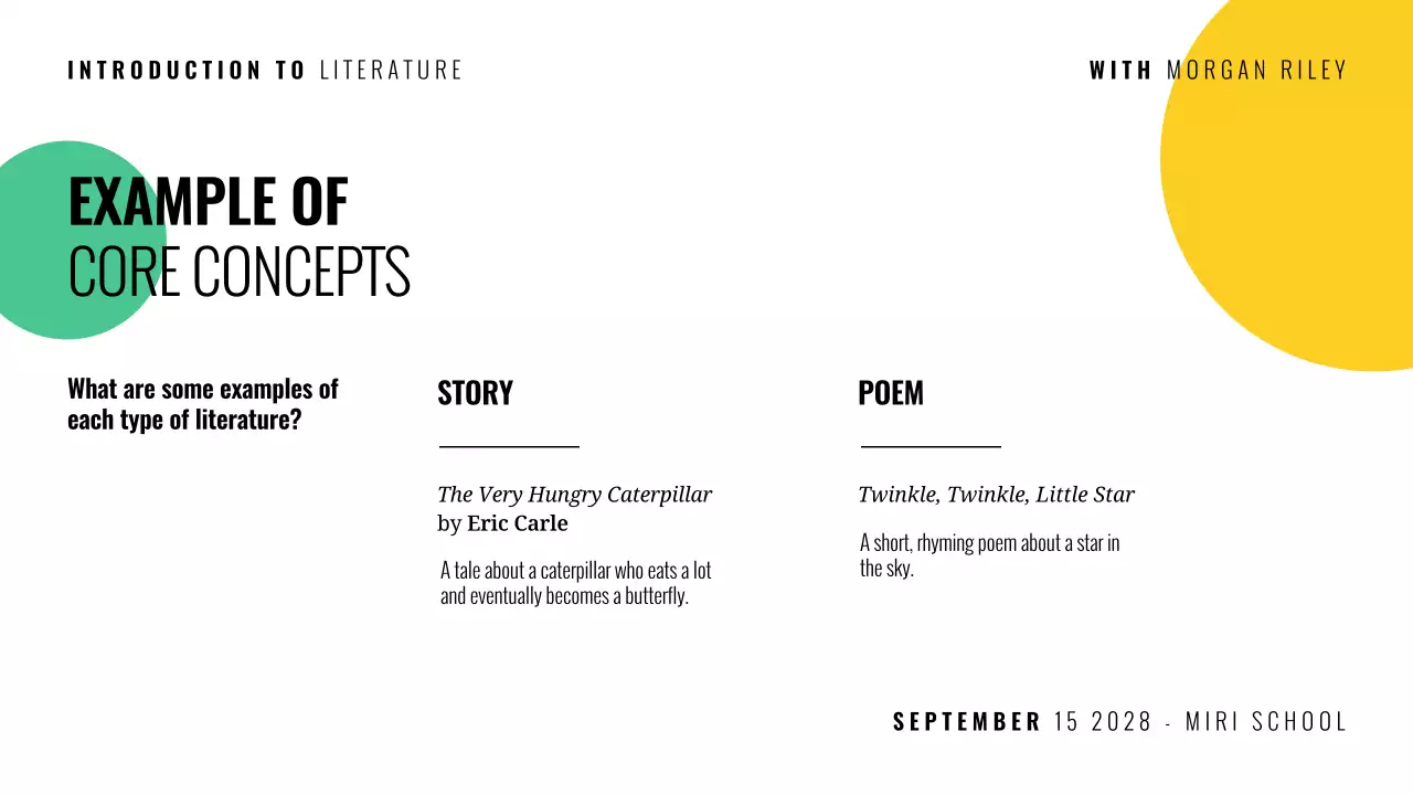 Multicolor modern literature course presentation