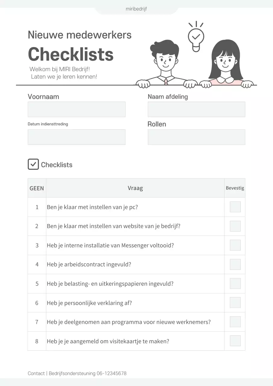 Mint Simple toetreden checklist