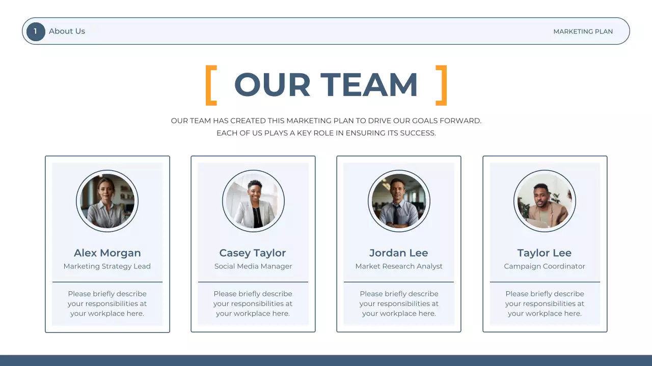 Blue Professional Marketing Plan Document Presentation