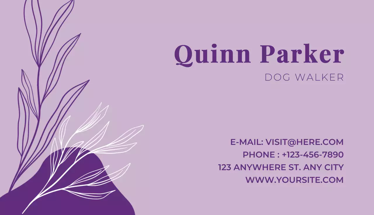 Purple Minimal Business Card