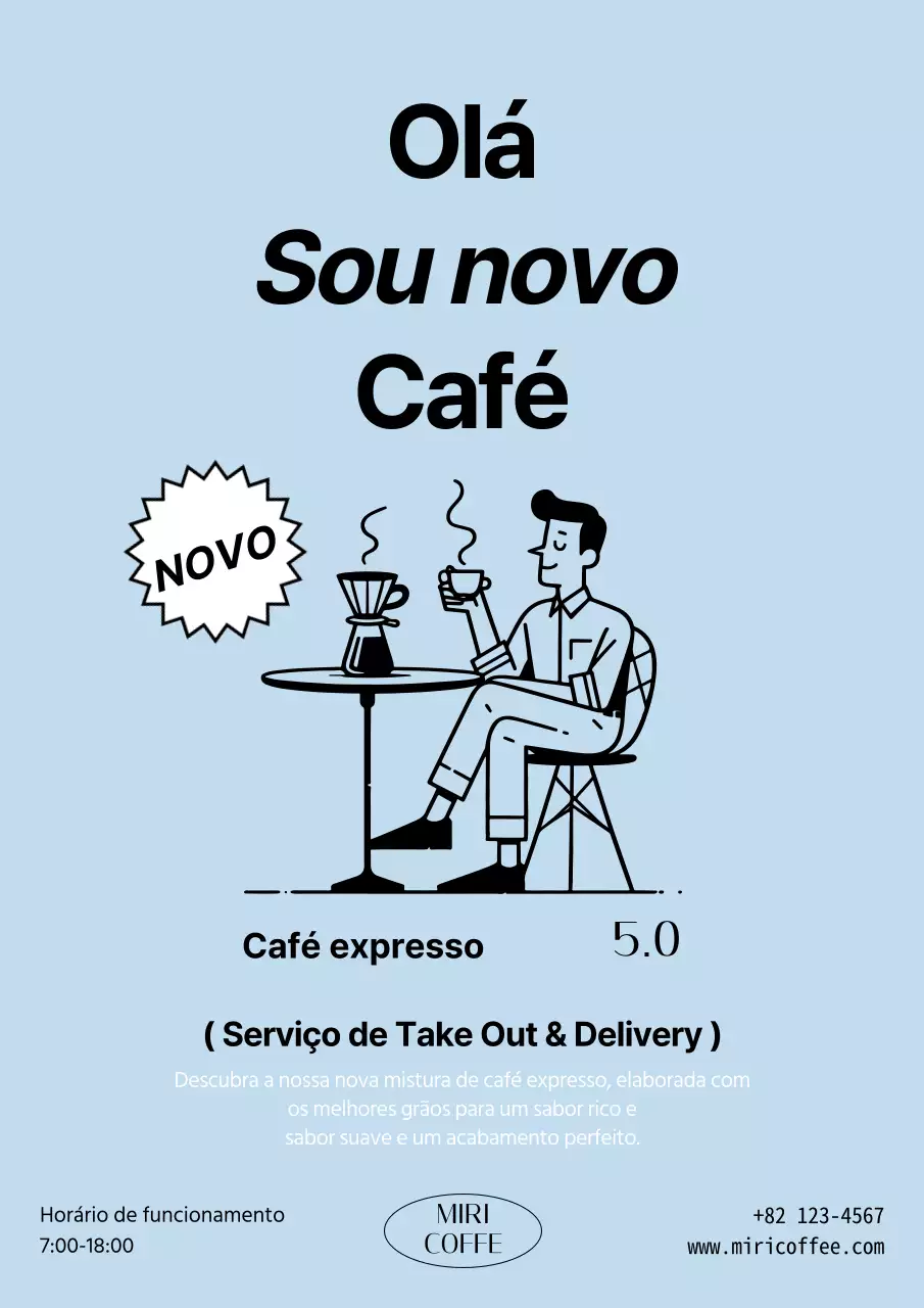 Promover o café moderno azul claro