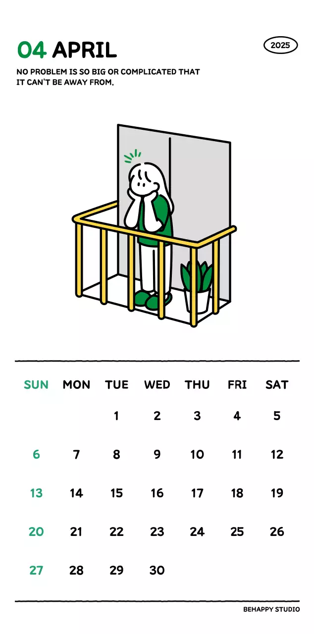 아기자기한 선 스타일의 일러스트 달력 캘린더